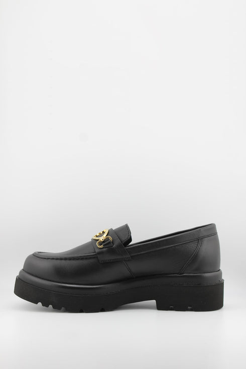 Ragazza Chunky Sole Loafers with Gold Accent